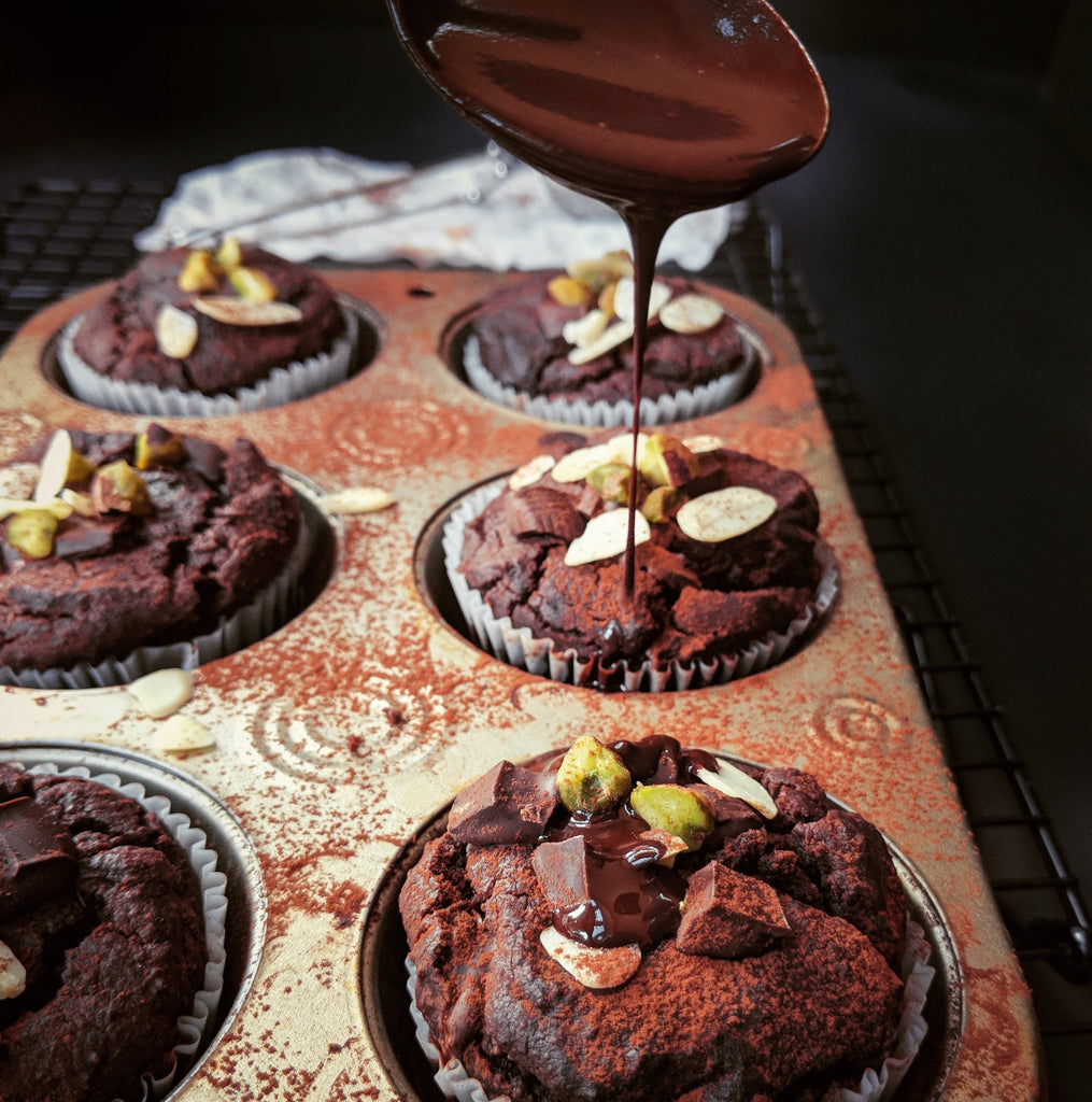Dark Chocolate, Quinoa & Protein Muffins