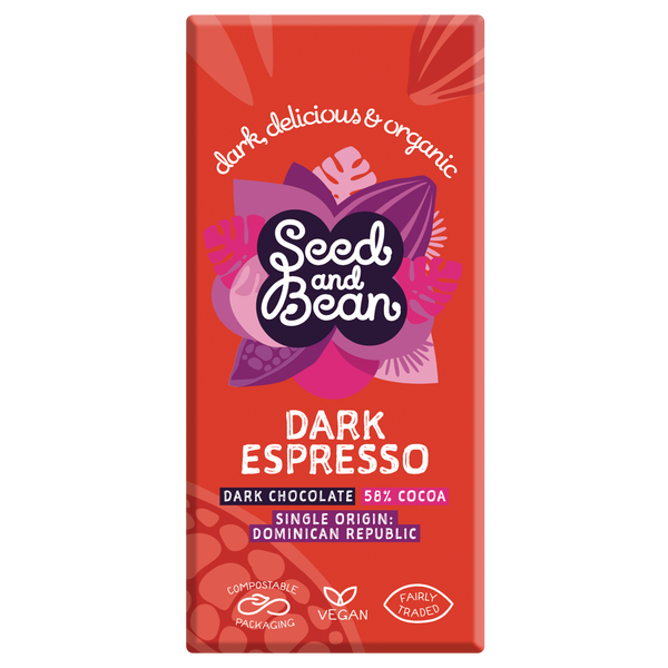 Dark Espresso Chocolate 75g Bar (58% Cocoa)