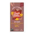 Just Ginger Fine Dark Chocolate 75g Bar (58% Cocoa)
